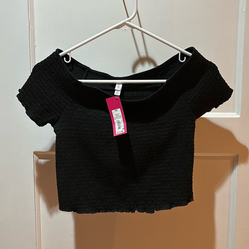 Black cute off the shoulder top